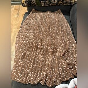 WD.NY Brown Maxi Skirt with White Dots